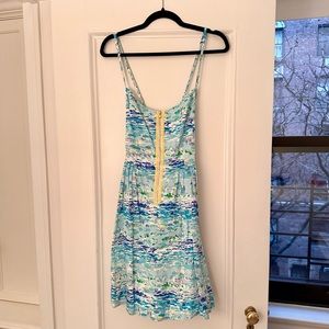 Lilly Pulitzer ∙ Alexi Zip Front Dress High Tide Toile ∙ Size 8